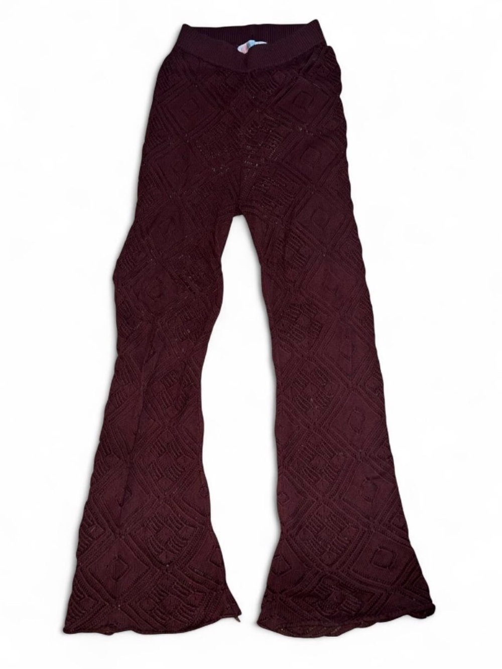 FP Beach Burgundy Flare Knit Pants XS
